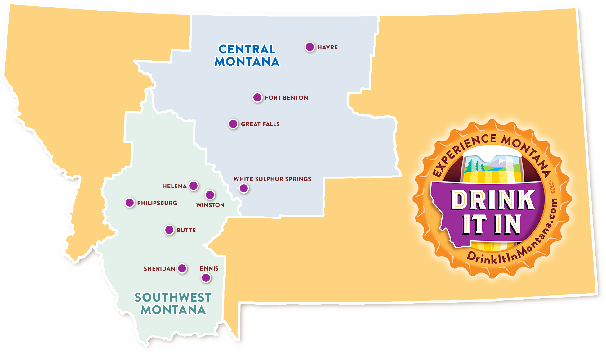 Drink It In Montana Map